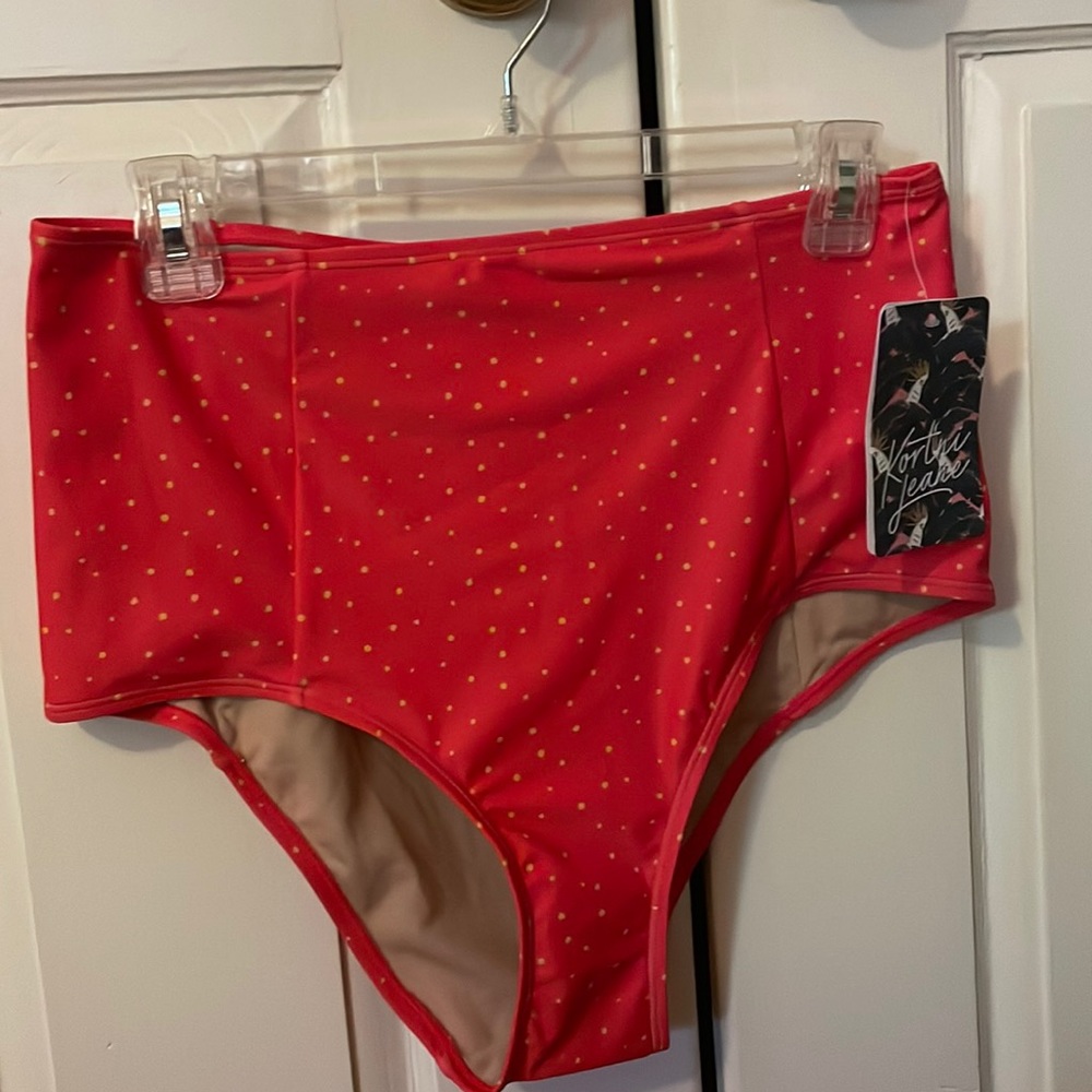 Kortni Jeane Cut High Swimsuit Bottoms- Golden Dot (Wonderland)